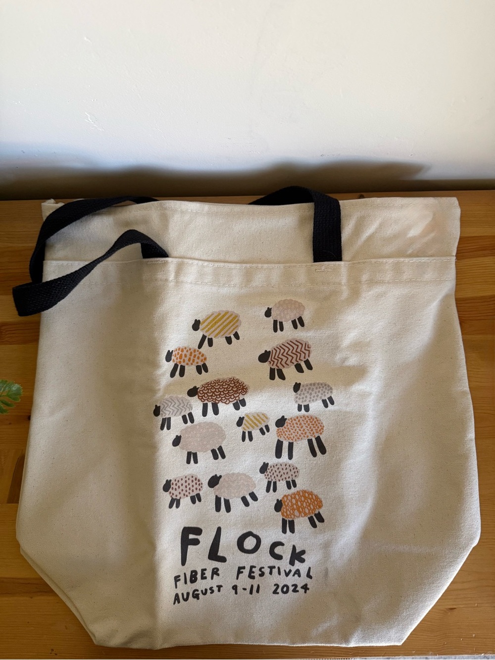 Canvas Tote - Cream with Black Handles